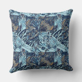 海洋生物と植物性抽象芸術パターンデザイン クッション (裏面)