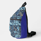海洋生物と植物性抽象芸術パターンデザイン スリングバッグ (右コーナー)