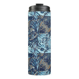 海洋生物と植物性抽象芸術パターンデザイン タンブラー