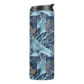 海洋生物と植物性抽象芸術パターンデザイン タンブラー (回転左)