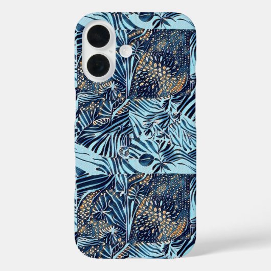 海洋生物と植物性抽象芸術パターンデザイン Case-Mate iPhoneケース (裏面)