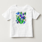 海洋生物のエキゾチックな魚及びタツノオトシゴ トドラーTシャツ (正面)