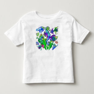 海洋生物のエキゾチックな魚及びタツノオトシゴ トドラーTシャツ