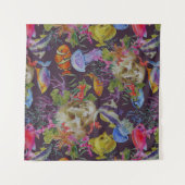 海洋生物のグランジなパターン タペストリー (正面)