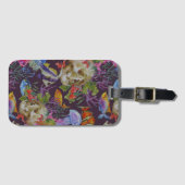 海洋生物のグランジなパターン ラゲッジタグ (正面横)