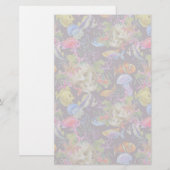 海洋生物のグランジなパターン 便箋 (正面/裏面)