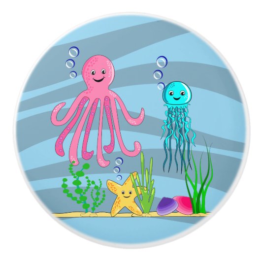 海洋生物のセラミックノブの下 セラミックノブ (正面)