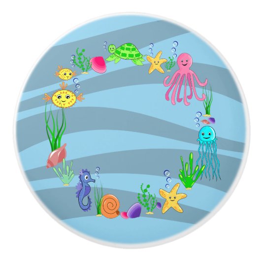 海洋生物のセラミックノブの下 セラミックノブ (正面)