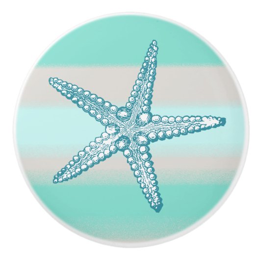 海洋生物のヒトデの航海のな陶磁器のノブ/引き セラミックノブ (正面)