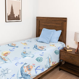 海洋生物の下 フリースブランケット