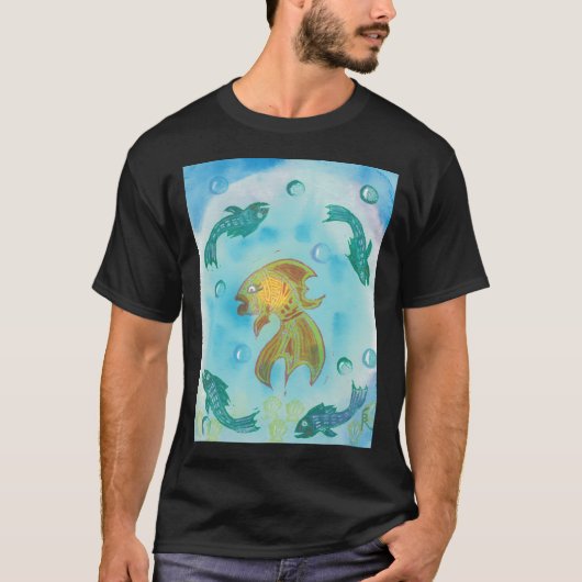 海洋生物の絵 Tシャツ (正面)