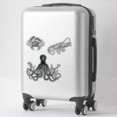 海洋生物の透明ビニールシール シール (スーツケース)