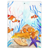 海洋生物の魚かわいいガーリー水サンゴ礁名cli クリップボード (裏面)