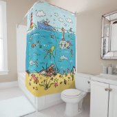 海洋生物は海の下航海の シャワーカーテン (インサイチュ)