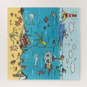 海洋生物は海の下 ジグソーパズル (横)