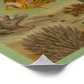 海洋生物クラゲ、魚、サンゴプリント ポスター (角)