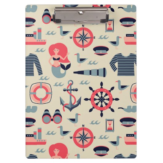 海洋生物パターン クリップボード (正面)