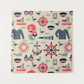 海洋生物パターン タペストリー (正面(横))