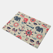 海洋生物パターン ドアマット (アングル)