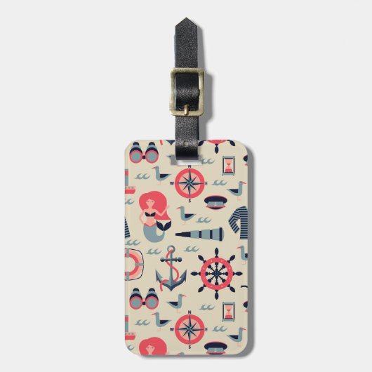 海洋生物パターン ラゲッジタグ (正面縦)