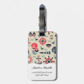 海洋生物パターン ラゲッジタグ (裏面縦)