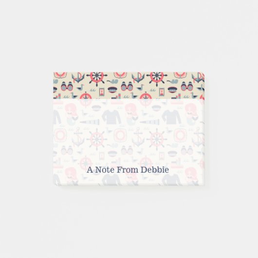 海洋生物パターン | 名前の追加 ポストイット (正面)