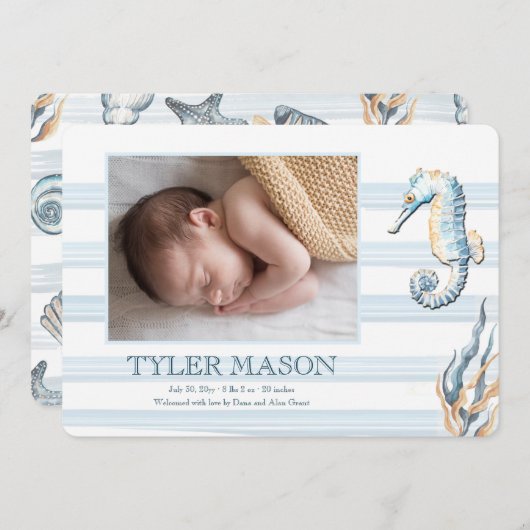 海洋生物写真誕生のお知らせ 案内状 (正面/裏面)