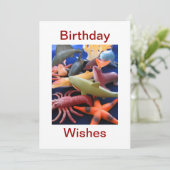 海洋生物動物のバースデー・カード カード (スタンド正面)