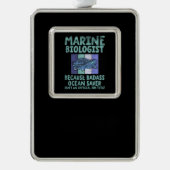 海洋生物学研究者海洋生物学 シルバープレートフレームオーナメント (正面)