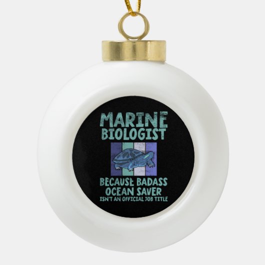 海洋生物学研究者海洋生物学 セラミックボールオーナメント (正面)