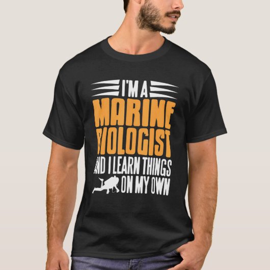 海洋生物学者と私学は自分の力で Tシャツ (正面)