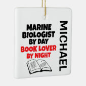 海洋生物学者の愛読のカスタム セラミックオーナメント (右)
