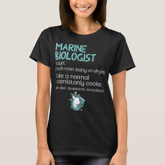 海洋生物学者サメ科学海海獣 Tシャツ (正面)