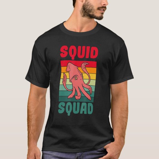 海洋生物学者ヴィンテージSQUID分隊海生物学 Tシャツ (正面)