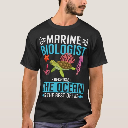 海洋生物学者 海洋+野生生物+マリン Tシャツ (正面)