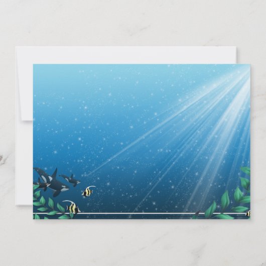 海洋生物水族館バースデーパーティ招待状 招待状 (裏面)