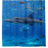 海洋生物。シャーク鯨マンタ線魚海 シャワーカーテン (正面)