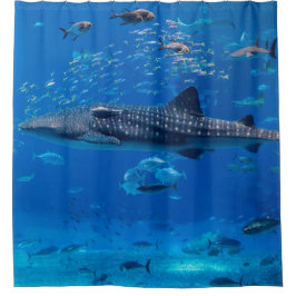 海洋生物。シャーク鯨マンタ線魚海 シャワーカーテン