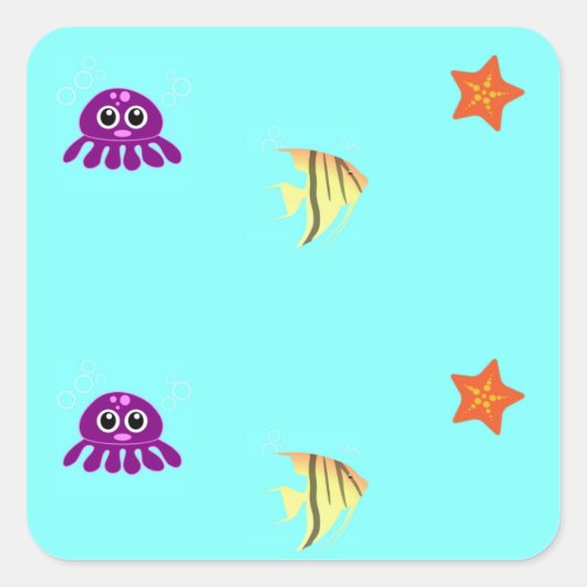 海洋生物 スクエアシール (正面)