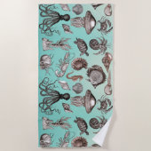 海洋生物 ビーチタオル (正面)