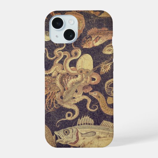 海洋生物、ポンペイのモザイク iPhone 15ケース (裏面)