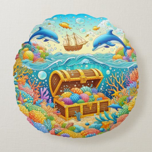 海洋生物 ラウンドクッション (正面)