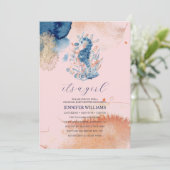 海洋生物 |女の子のおばあちゃん赤ちゃんシャワー 招待状 (スタンド正面)