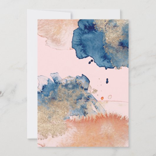 海洋生物 |女の子のおばあちゃん赤ちゃんシャワー 招待状 (裏面)