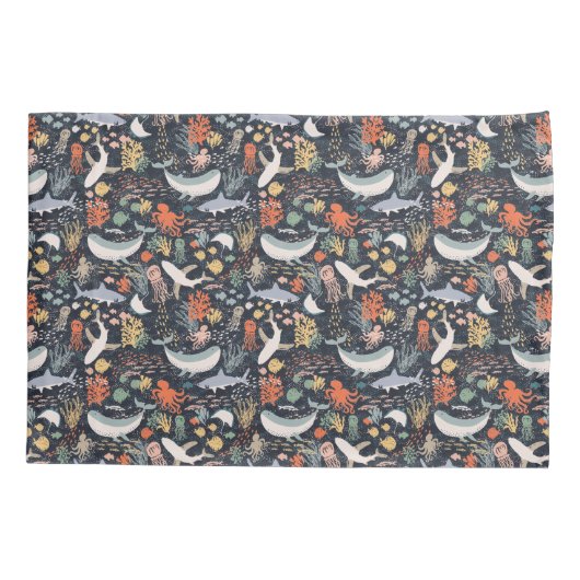 海洋生物 枕カバー (裏面)