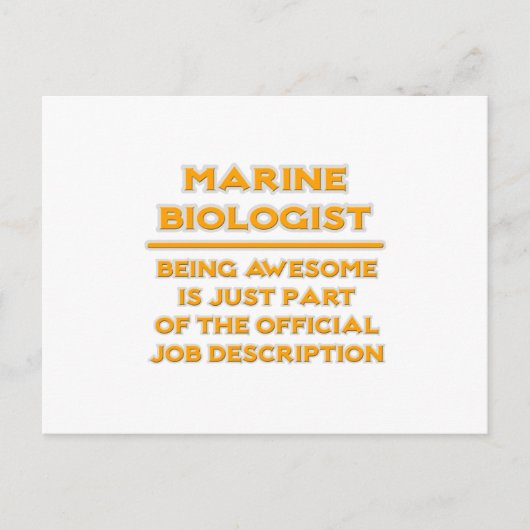 海洋素晴らし生物学者…ジョブの説明 ポストカード (正面)