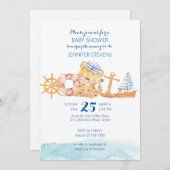 海洋航海の帆走テーマパステル水の色 招待状 (正面/裏面)