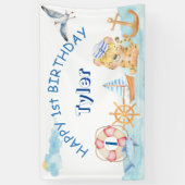 海洋航海の帆走テーマパステル水の色 横断幕 (縦)