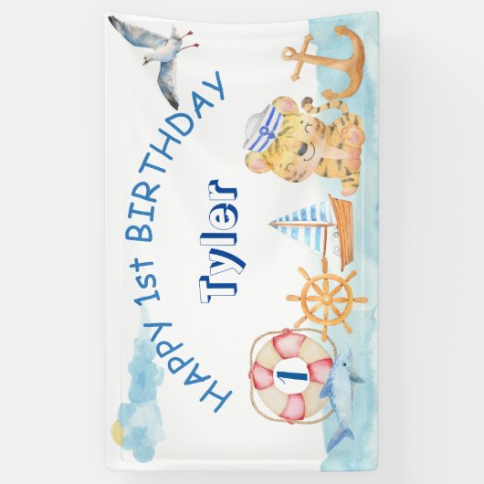 海洋航海の帆走テーマパステル水の色 横断幕 (縦)