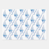 海洋航海の帆走テーマ男おじいちゃんパパ ラッピングペーパーシート (正面2)